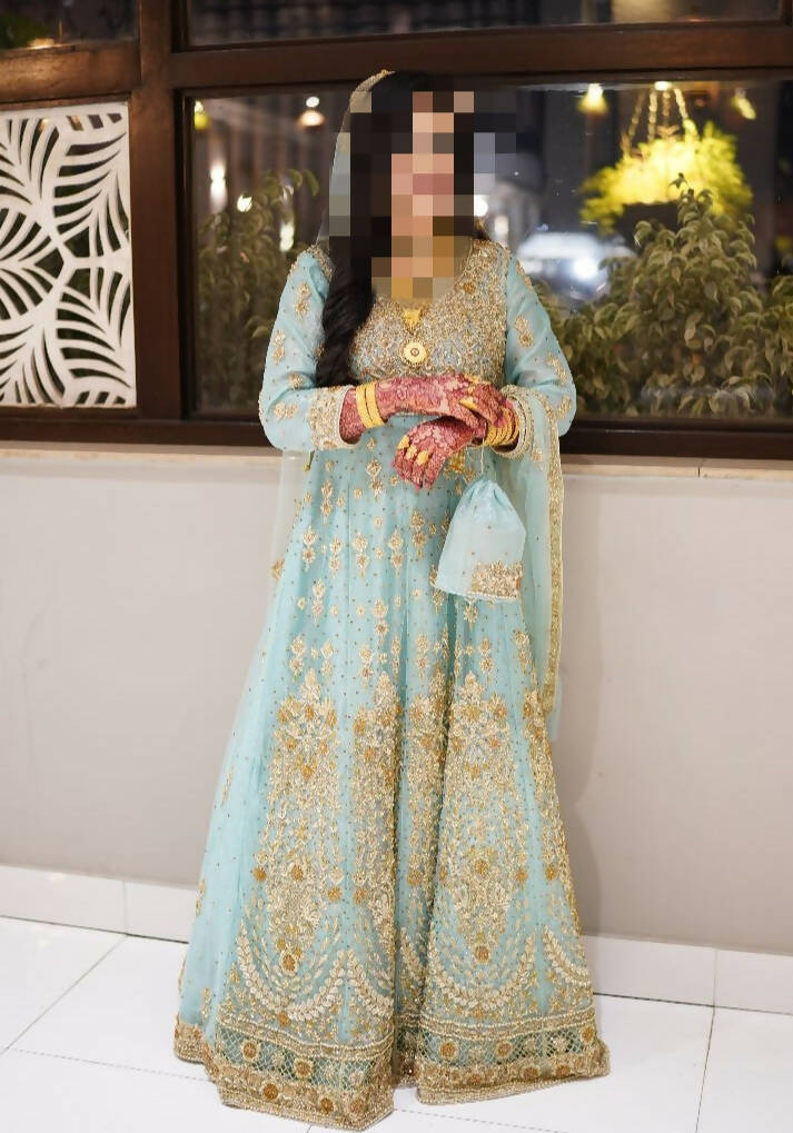 Dazzling Blue Double Maxi | Women Bridals | Medium | Worn Once