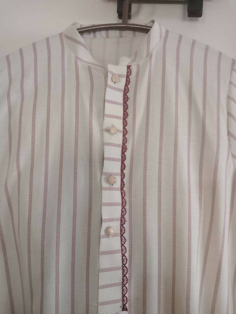 2 PC Striped Matching Kurta | Women Locally Made Kurta | Small | New