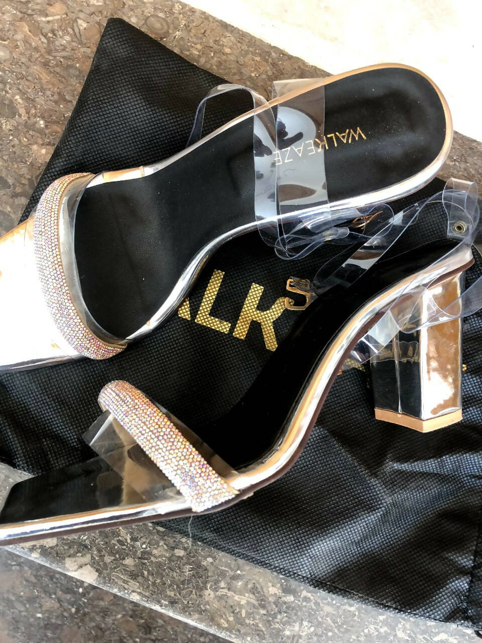 Walkeaze | Fancy Sliver Heels | Women Shoes | Size: 39 | Worn Once