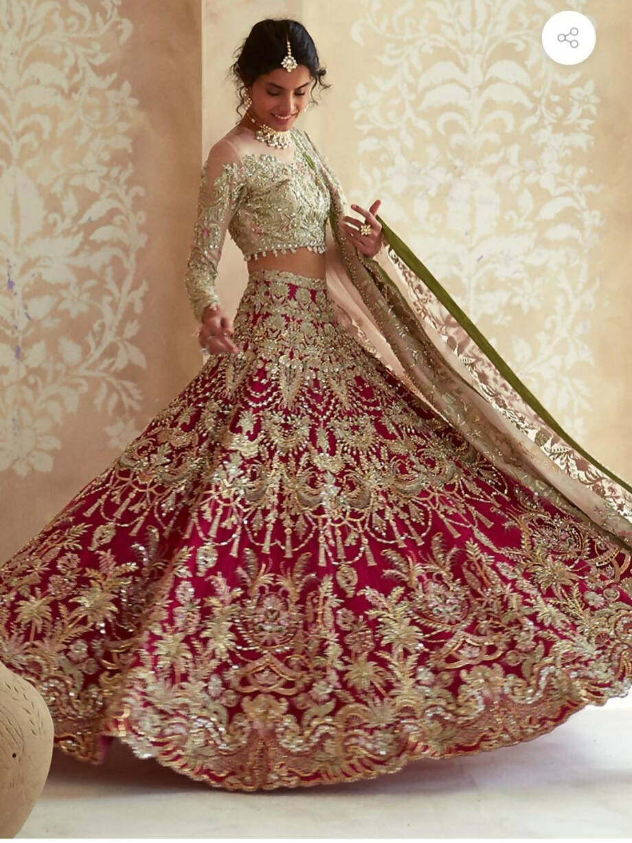 Suffuse Rose wood Bridal wear | Women Bridals | Small | Worn Once
