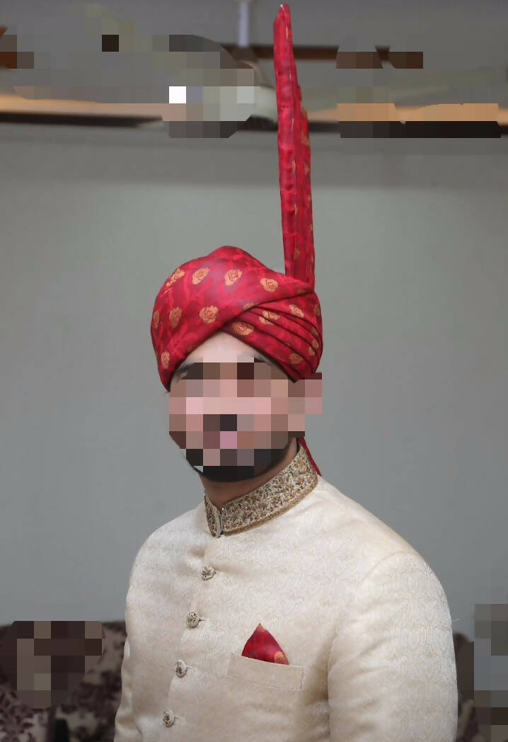 Bonanza | Golden Sherwani for Groom | Men Shalwar Kameez | Medium | Worn Once