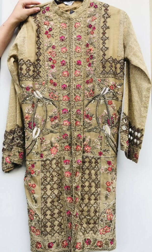 Chinyere | Beige Gown | Women Branded Formals| Medium | Brand New