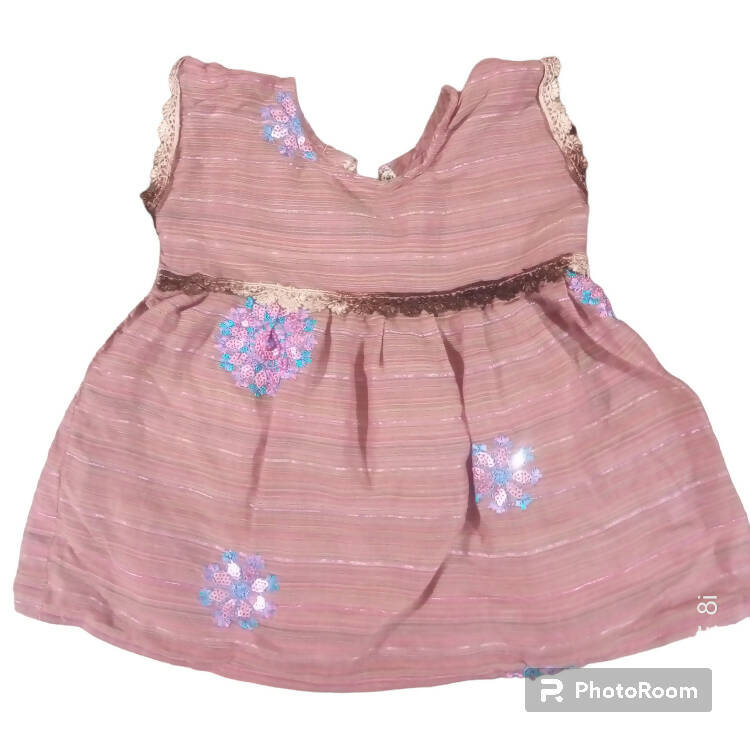 Pink lawn Frock (Size: 2 to 5 months ) | Baby Outfit Sets | New