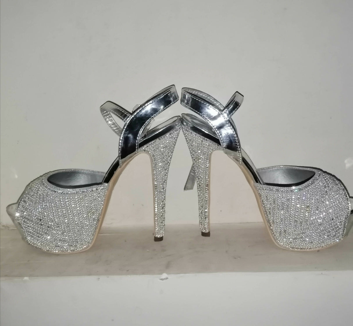 Silver Heels | Women Shoes | Size: 38 | Worn Once