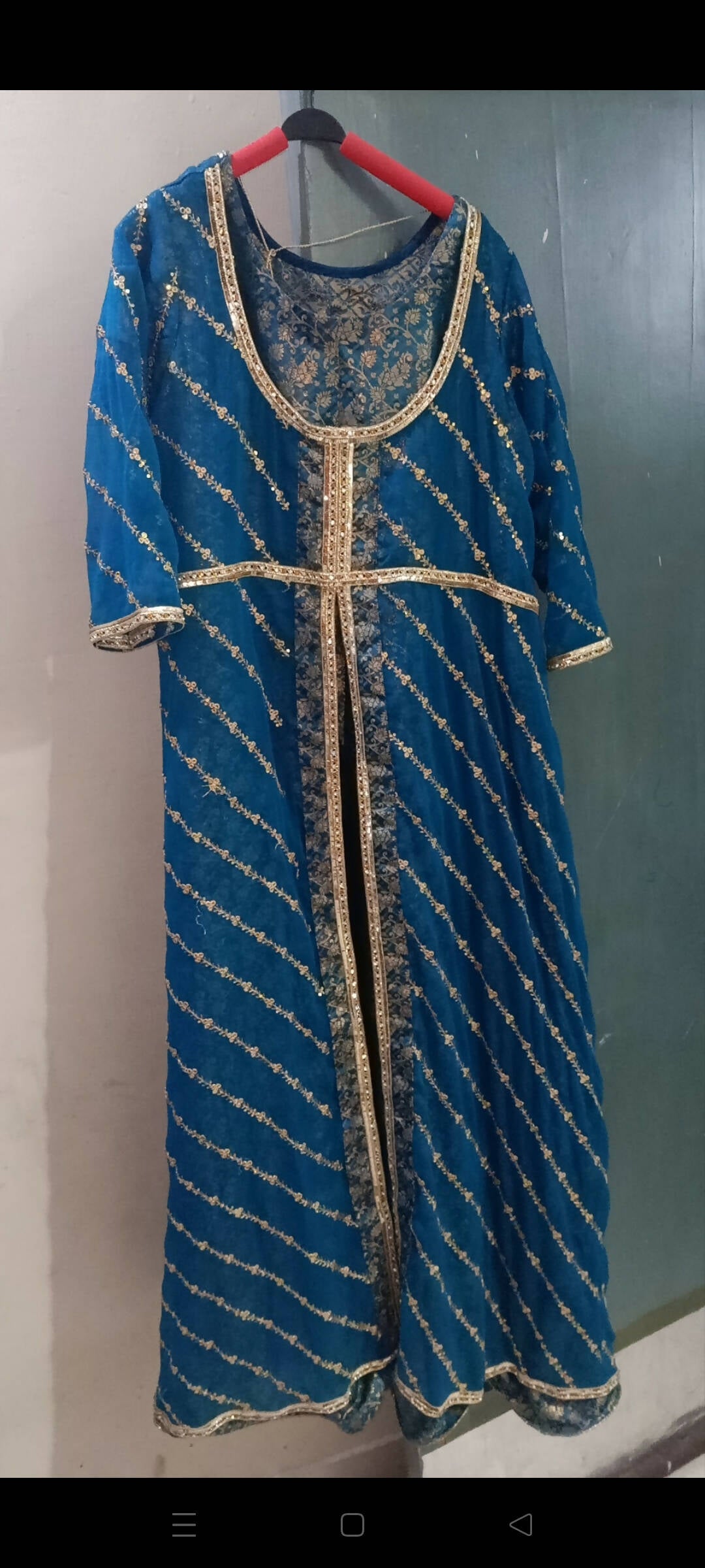 Blue embroidery Maxi | Women Froks & Maxi | Large | Worn Once