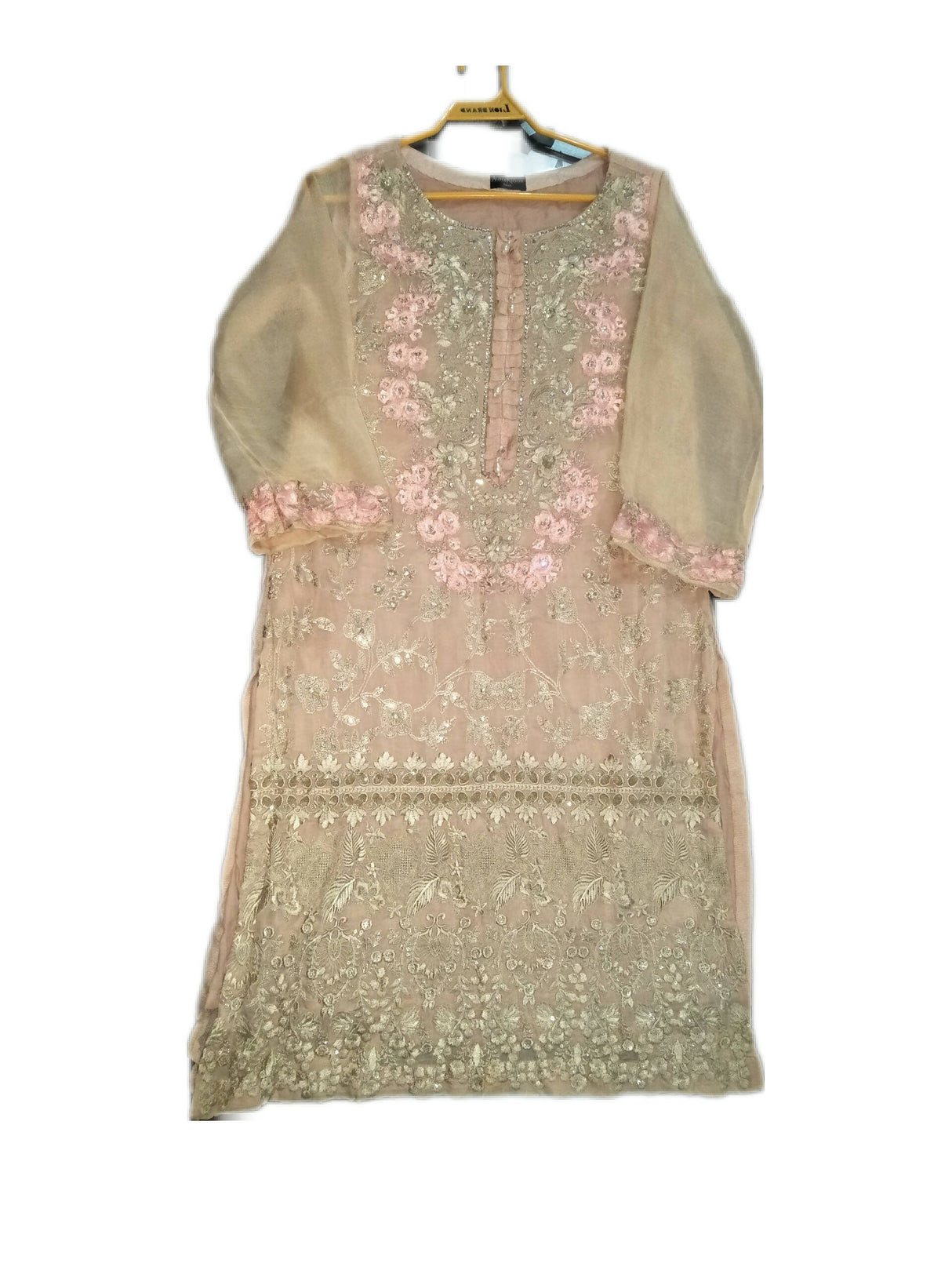 Agha Noor | Beige Formal Kurta | Women Branded Formals | Small | New