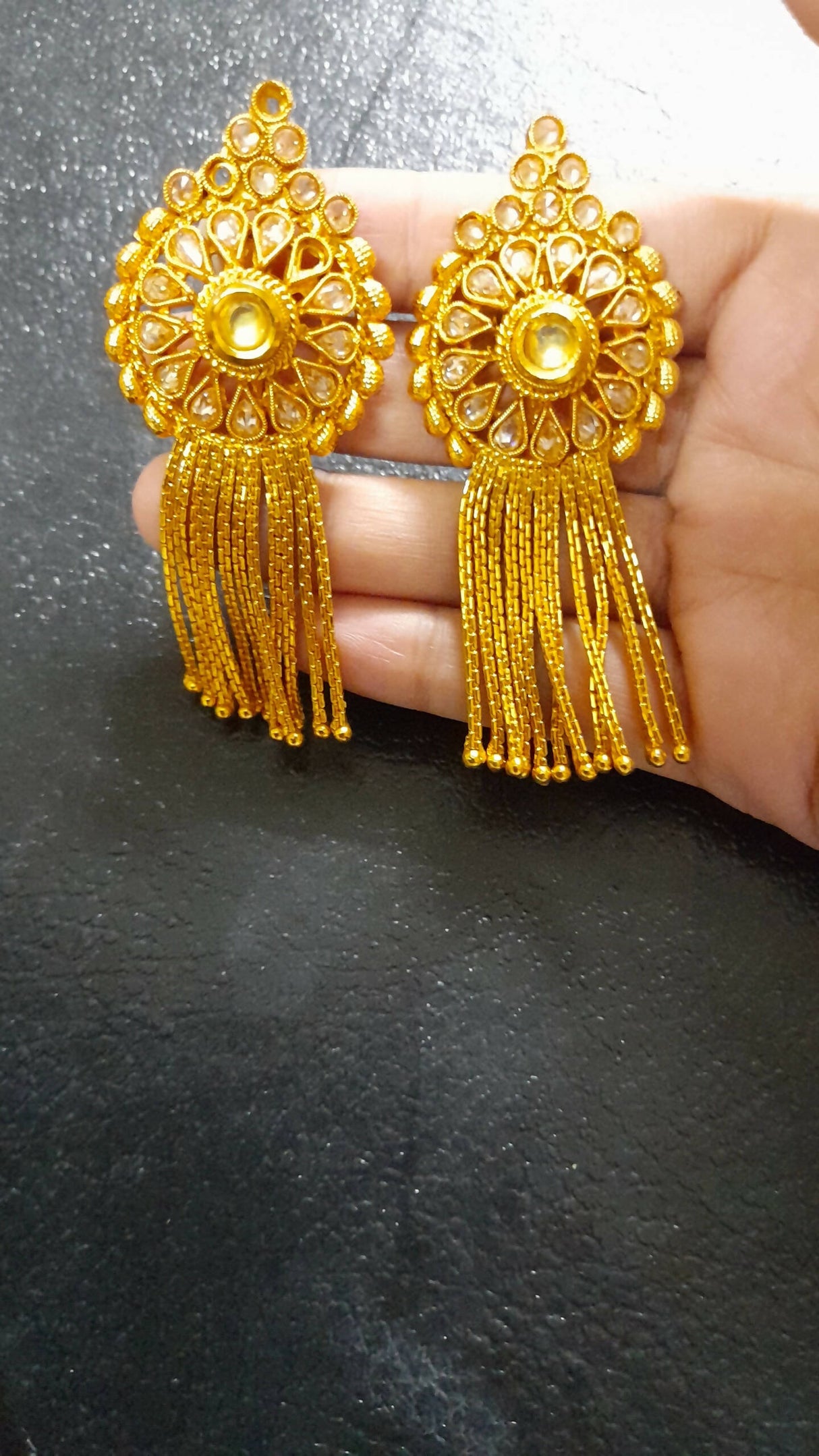 Rajwari Golden Earrings | Women Earrings | Women Jewelry | Worn Once