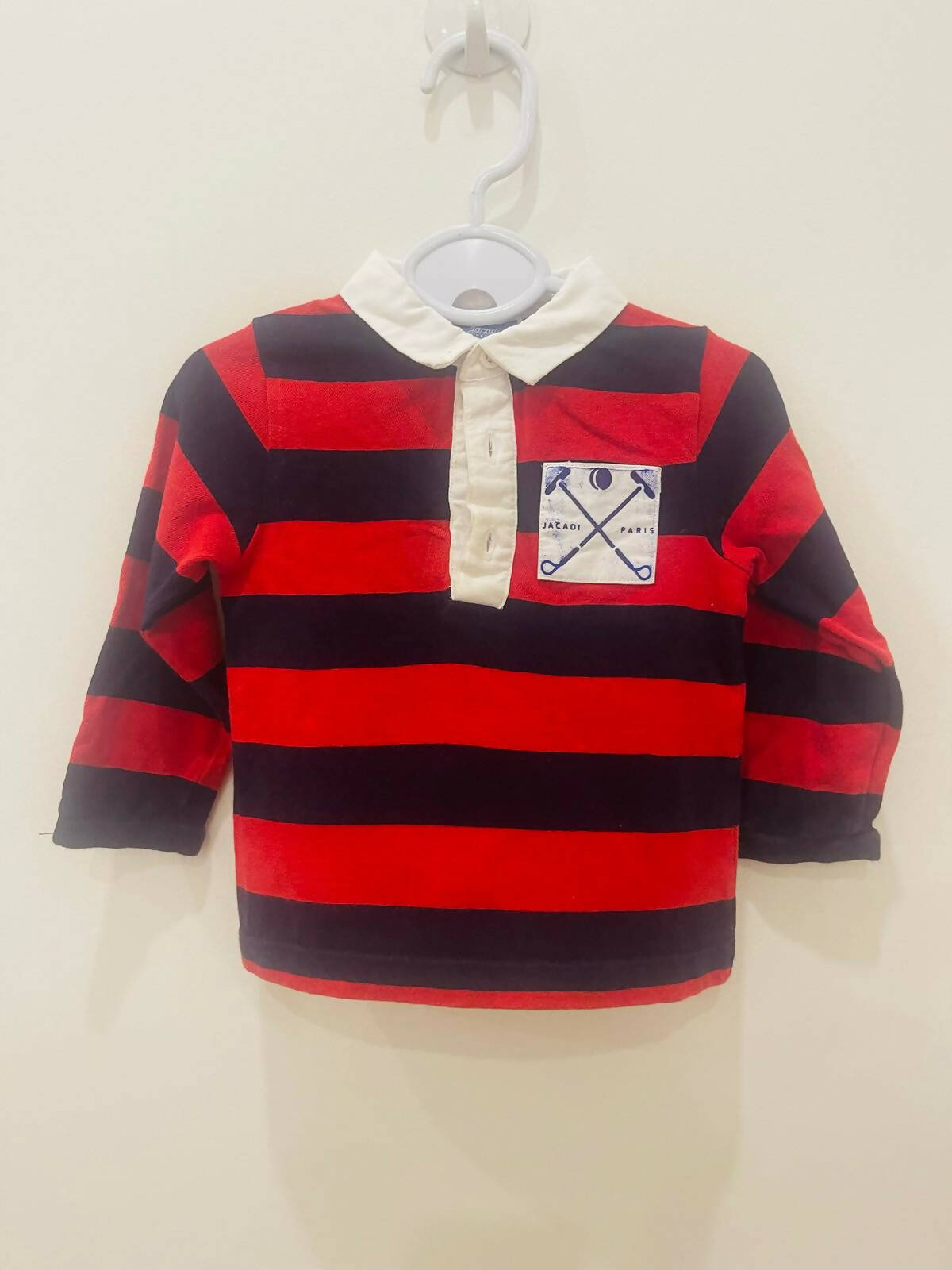 Jacadi | Red Striped Shirt (18 months) | Boys Tops & Shirts | Preloved