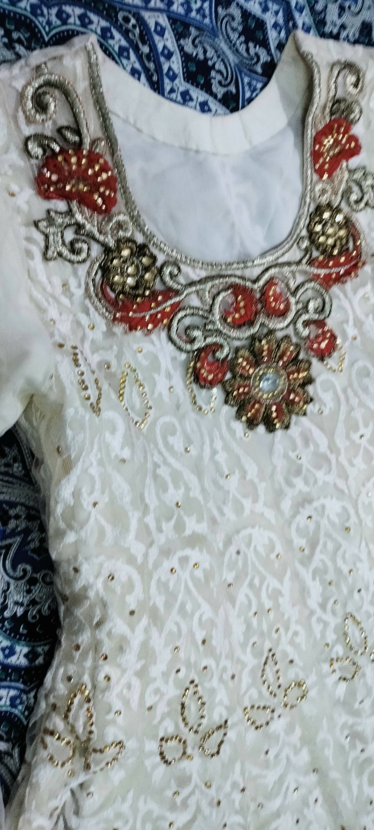 Red & White Maxi | Women Frocks & Maxis | Medium | Worn Once