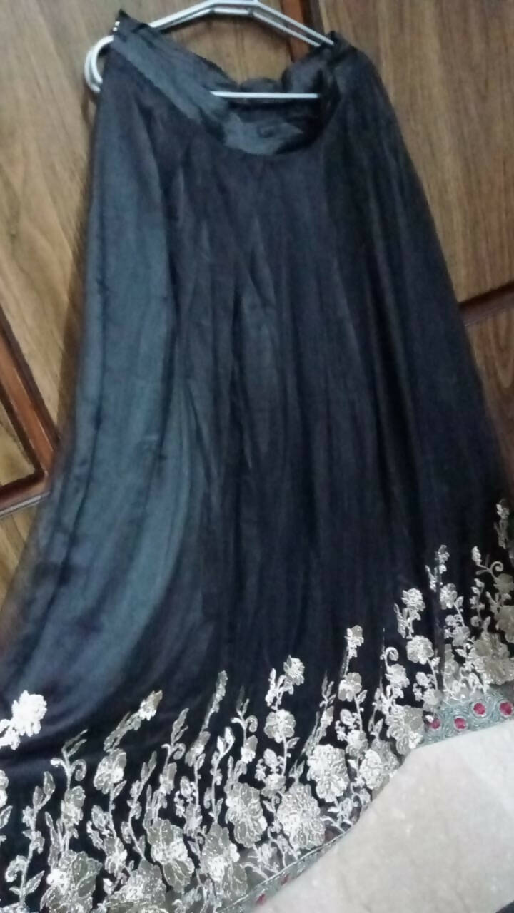 Beige Black Shirt Lehnga | Women Locally Made Formals | Large | Preloved