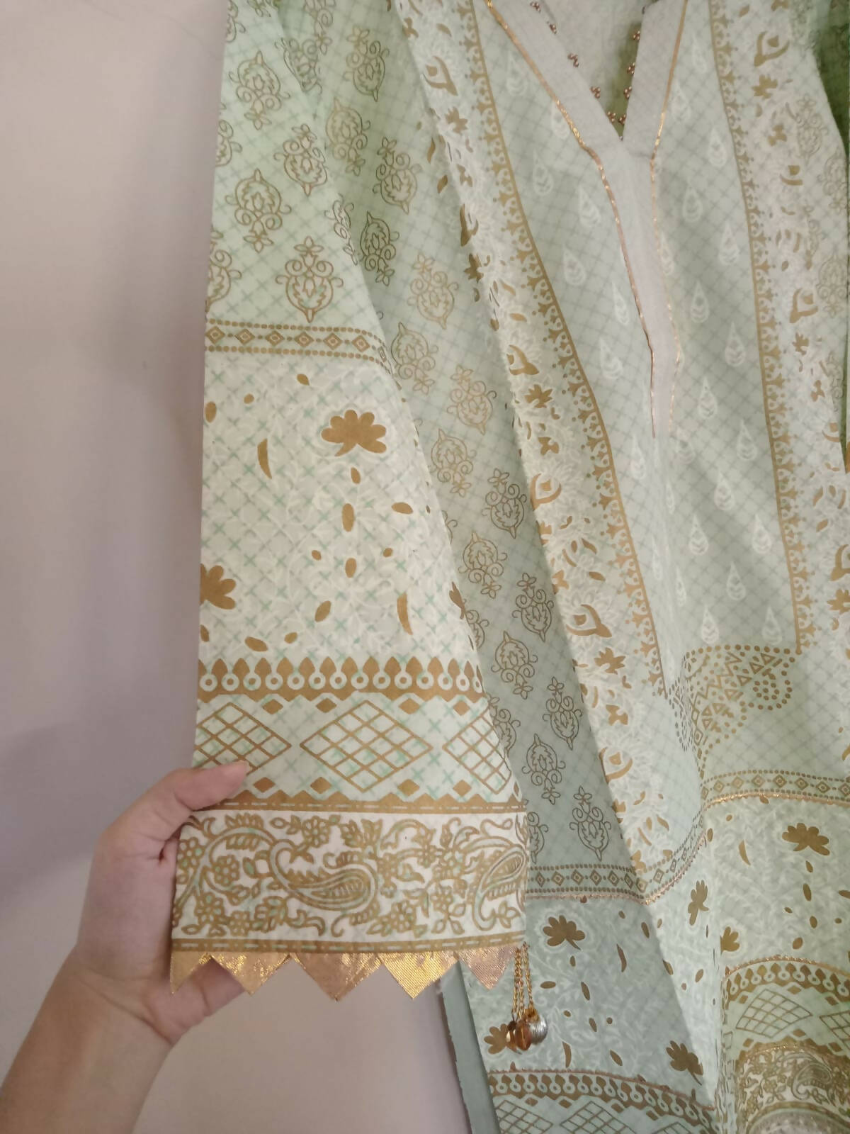 Tawakkal | Mint Green Blockprint Kurta | Women Branded Kurta | Small | New