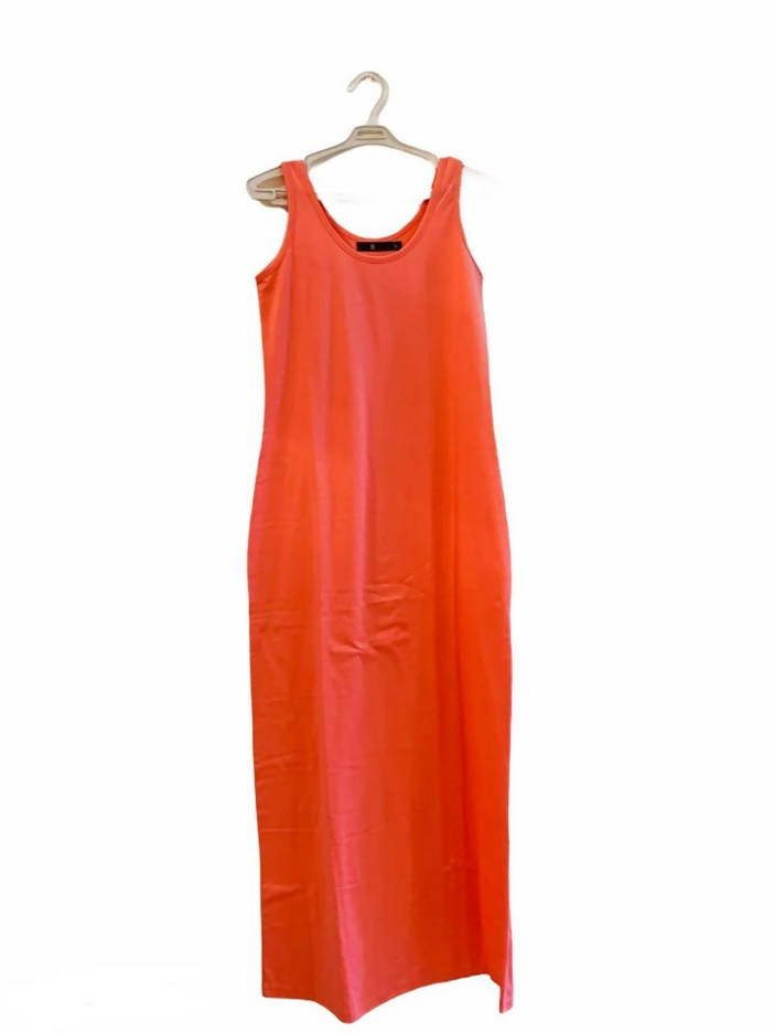 WOMEN DRESS | BASIC SLEEVELESS MAXI DRESS | LIGHT GREY BLUE | PRELOVED