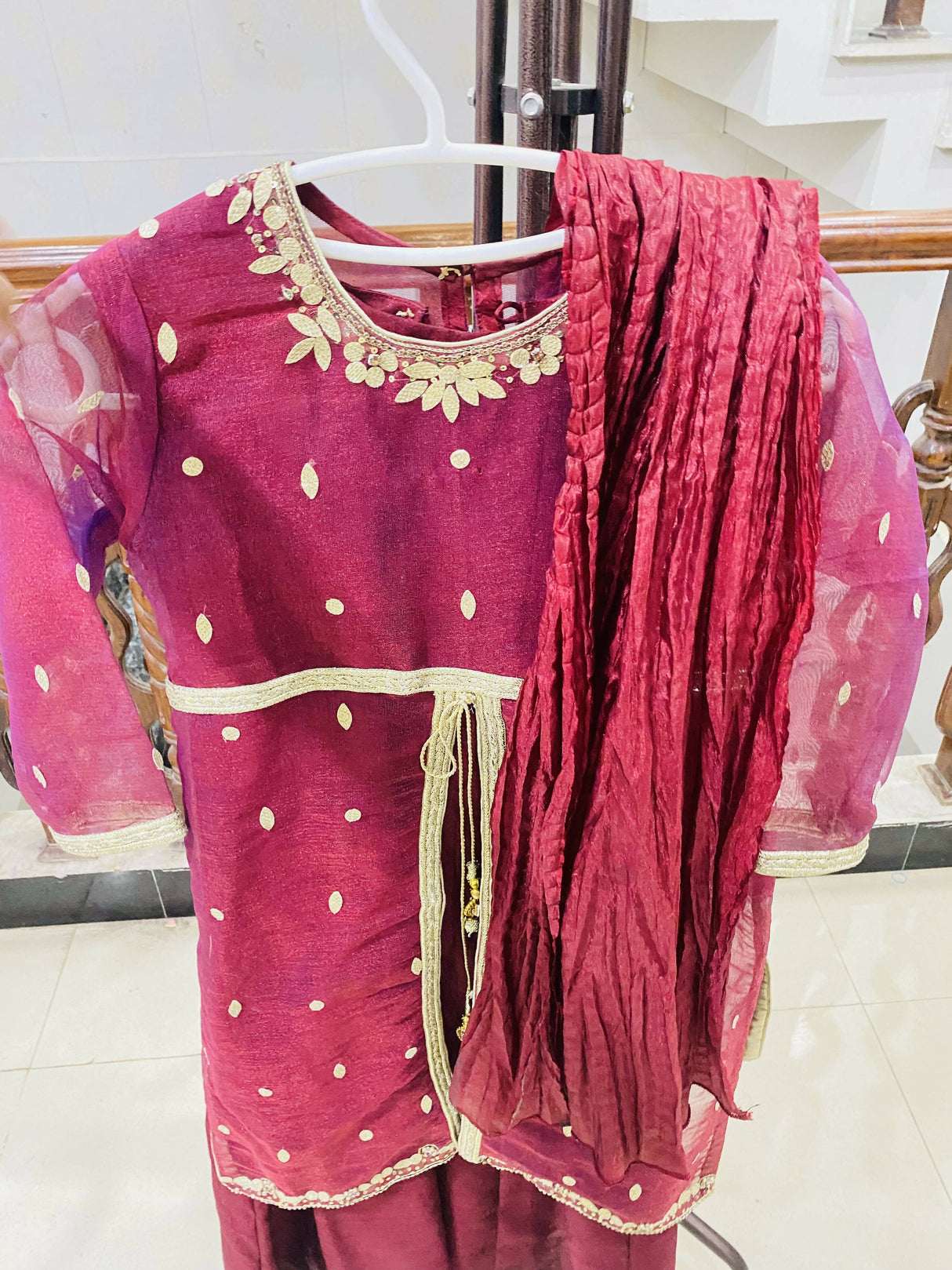 Kids Traditional Hand Work Suit | Kids | Girls Shalwar kameez | Size: 3-4 & 5-6 Yrs | Worn Once