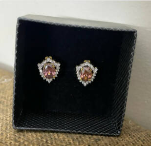 La Jewelta | Pure Silver Studs with Studded Zircons | Women Jewelry | Earrings | New
