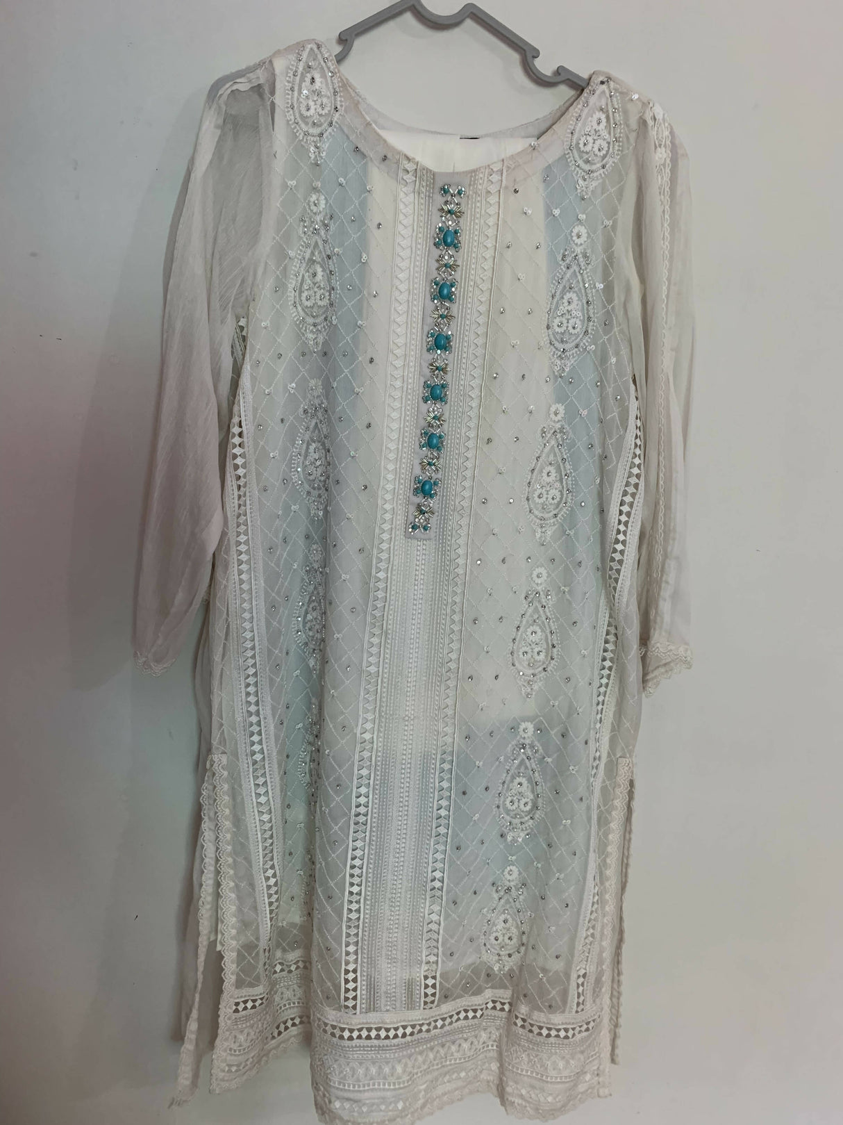 Agha Noor | White Kurta | Women Branded Formals | Small | Preloved