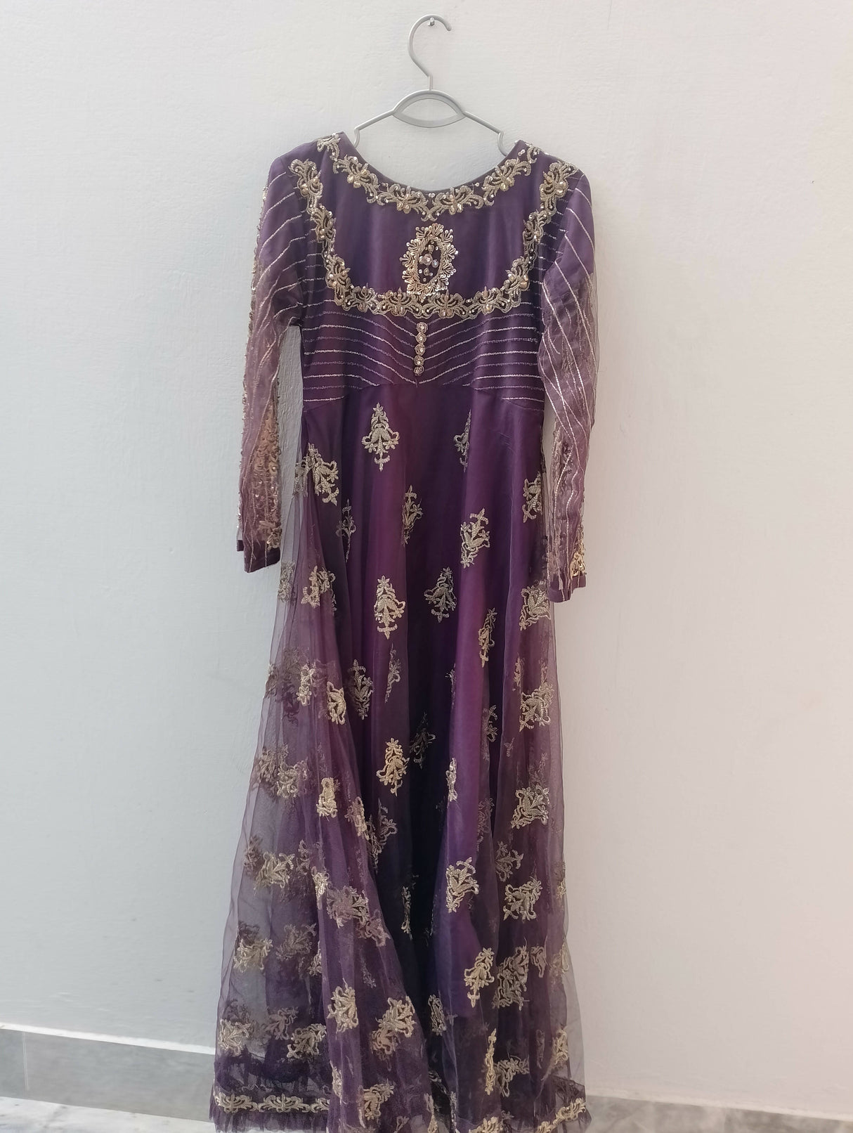 Stylish Net Embroidered Maxi | Women Frocks & Maxis | Medium | Worn Once