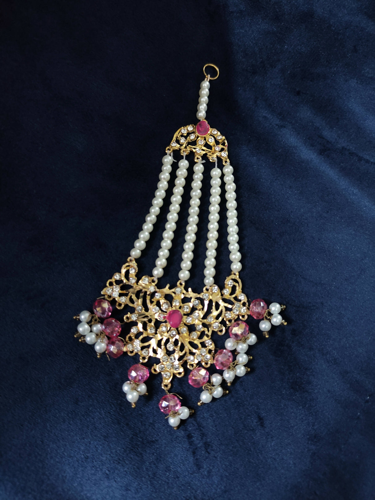 Beautiful Maang Tikka | Women Jewelry | White and pink Maang Tikka | Worn Once