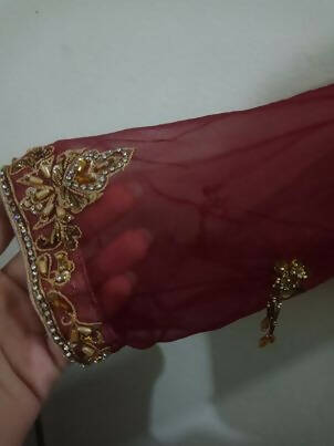 Maroon Cotton Silk Maxi | Women Frocks & Maxis | Medium | Preloved