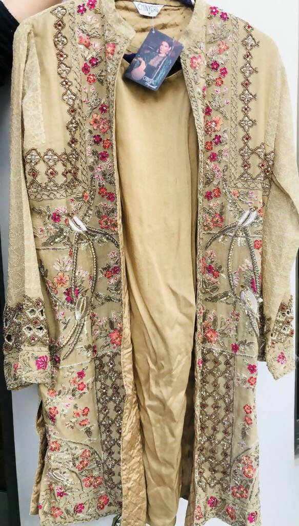 Chinyere | Beige Gown | Women Branded Formals| Medium | Brand New