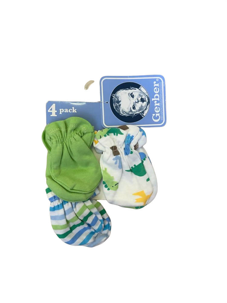 Gerber | Pack of 4 Mittens | Baby Accessories | Brand New with Tags