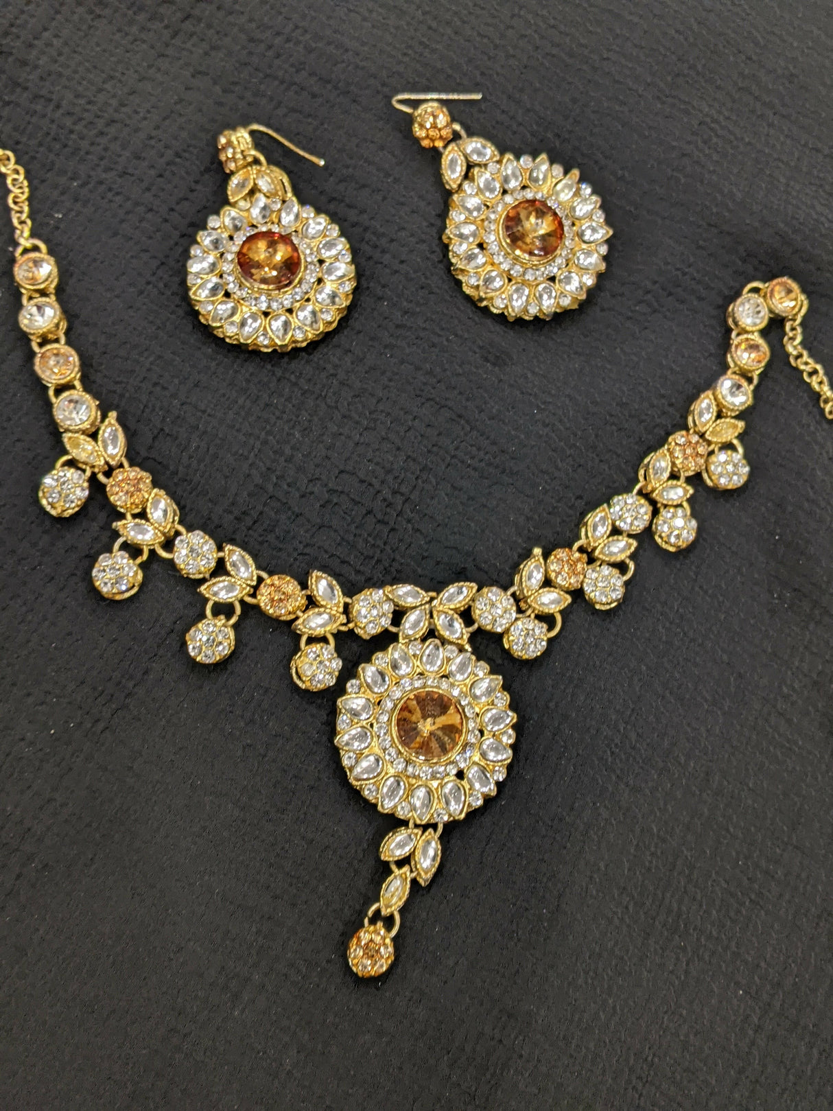 Gold partywear necklace set | Women Jewelry | Worn Once