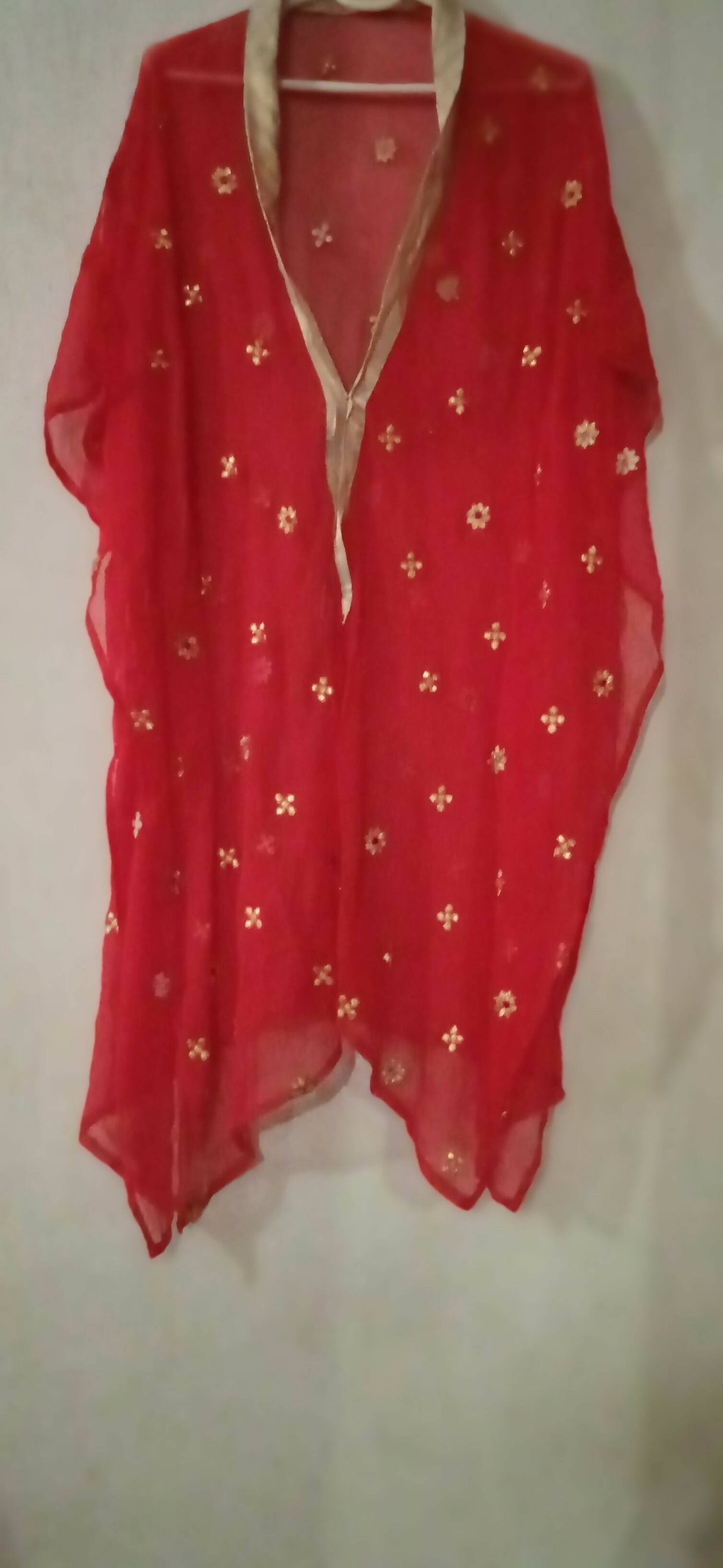 Red chiffon kaftan style Kurta | Women Locally Made Formals | Worn Once
