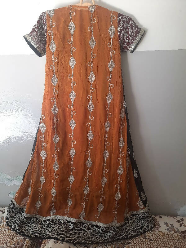 Orange Frock Full Embroidered | Women Froks & Maxi | Medium | Worn Once
