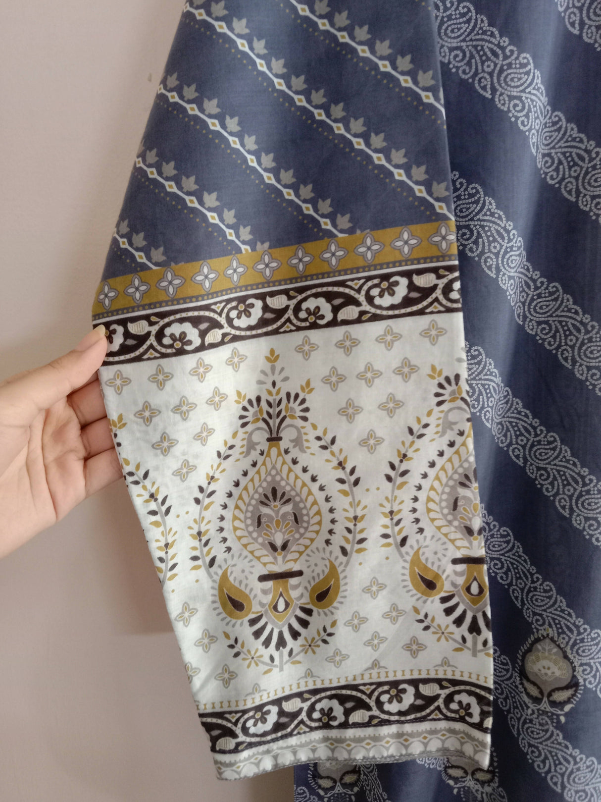 Blue & grey printed Kurta | Women Locally Made Kurta | Large | New