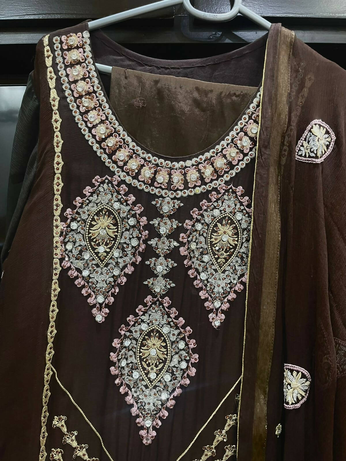 Fancy brown Suit | Women Locally Made Formals | Large | Worn Once