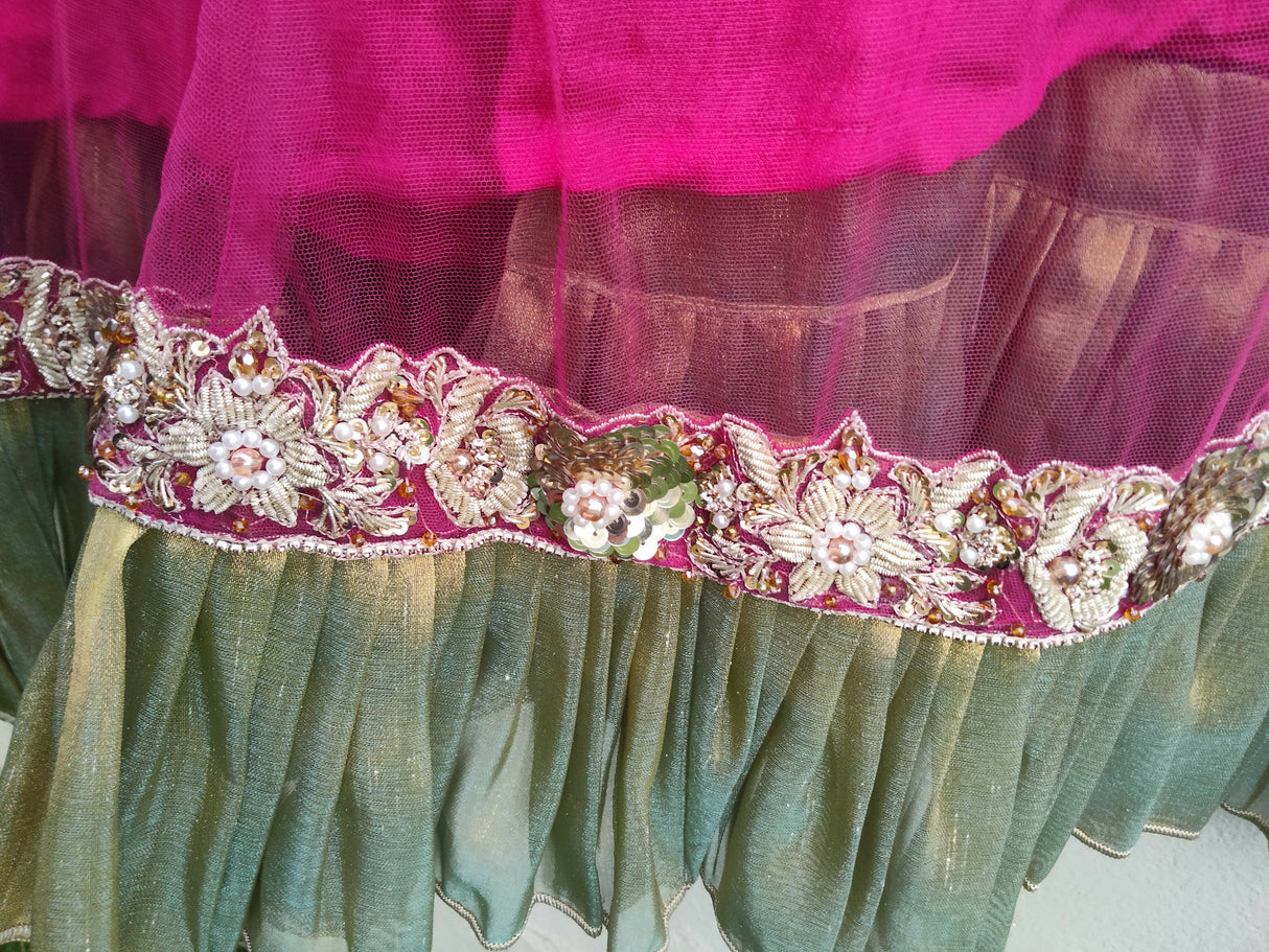 Orange peplum with pink lehnga | Women Locally Made Formals | Medium | New