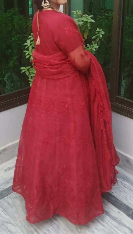 Organza Embroidered Maxi | Women Frocks & Maxis | Medium | Worn Once