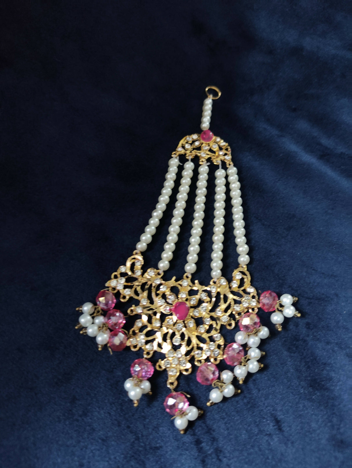 Beautiful Maang Tikka | Women Jewelry | White and pink Maang Tikka | Worn Once