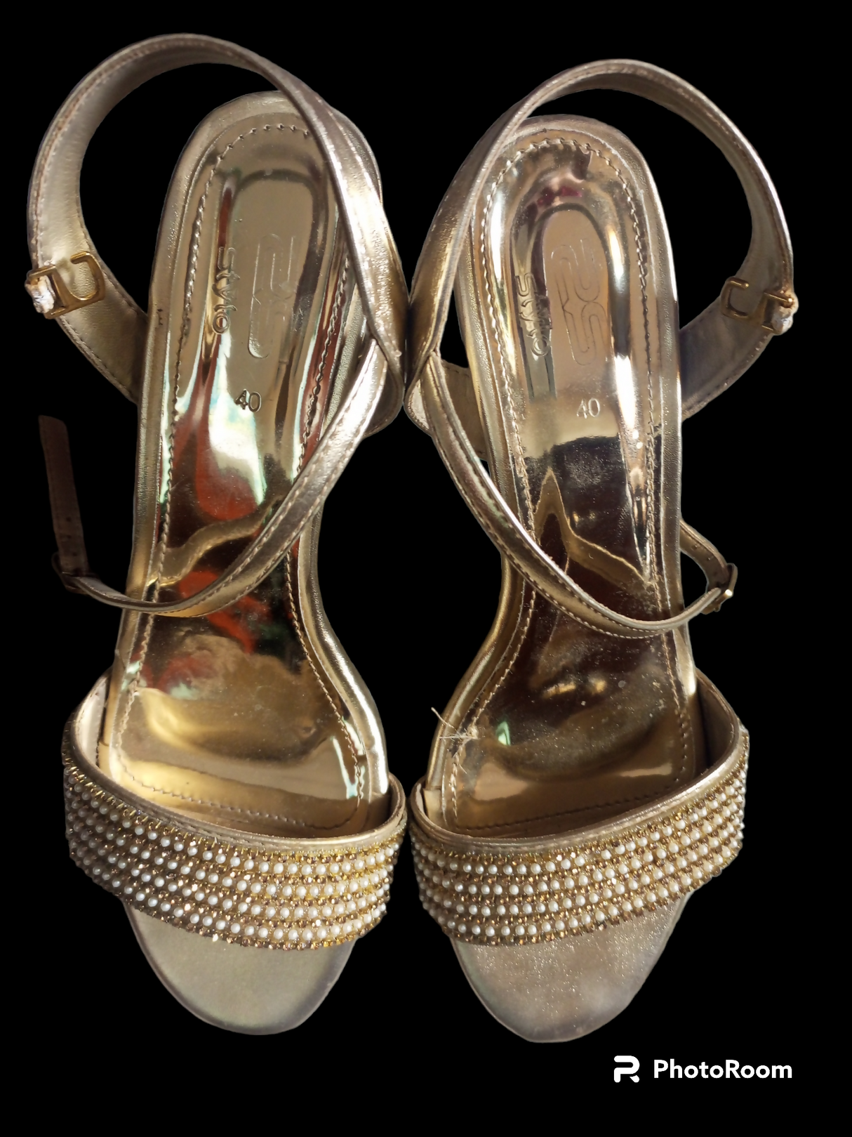 Stylo | Golden sandals (Size: 40) | Women Shoes | Preloved