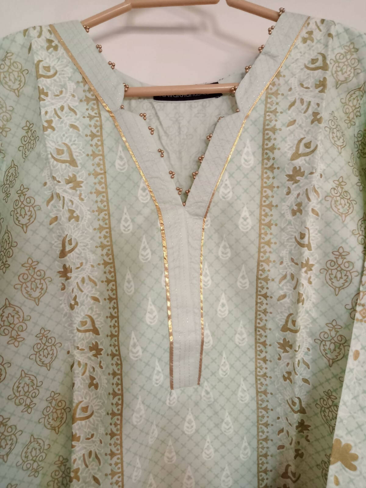 Tawakkal | Mint Green Blockprint Kurta | Women Branded Kurta | Small | New