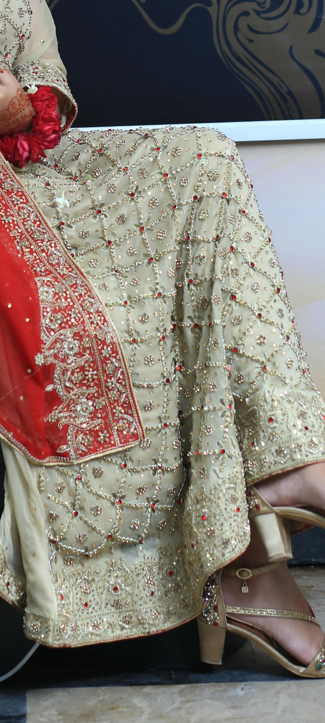 Off White Long Formal Maxi | Women Formals | Medium | Worn Once