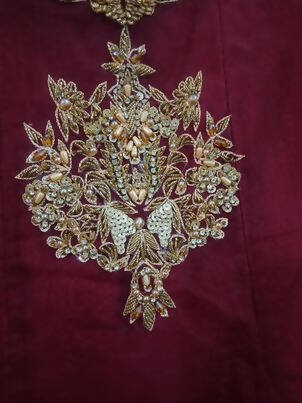 Maroon Cotton Silk Maxi | Women Frocks & Maxis | Medium | Preloved