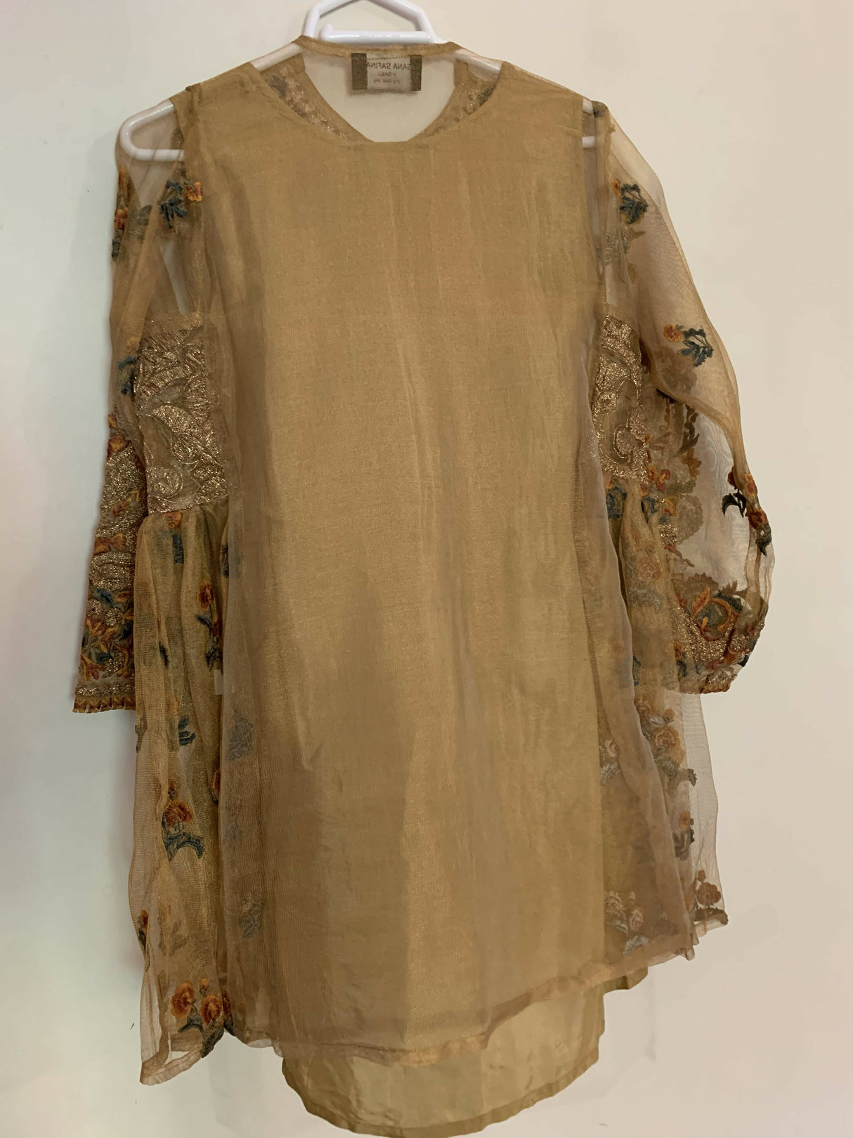 Sana Safinaz Pret | Beige 4Pc | Women Branded Formals | X-Small | Worn Once