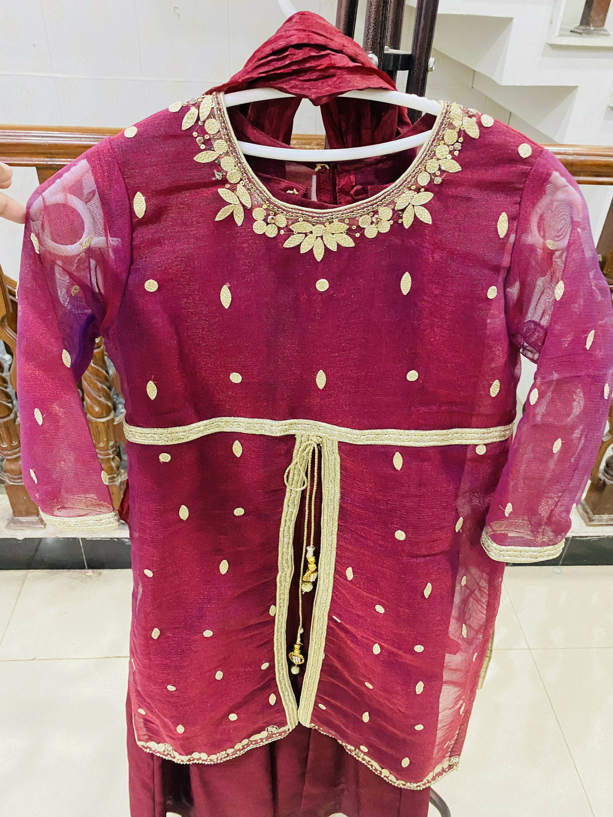 Kids Traditional Hand Work Suit | Kids | Girls Shalwar kameez | Size: 3-4 & 5-6 Yrs | Worn Once