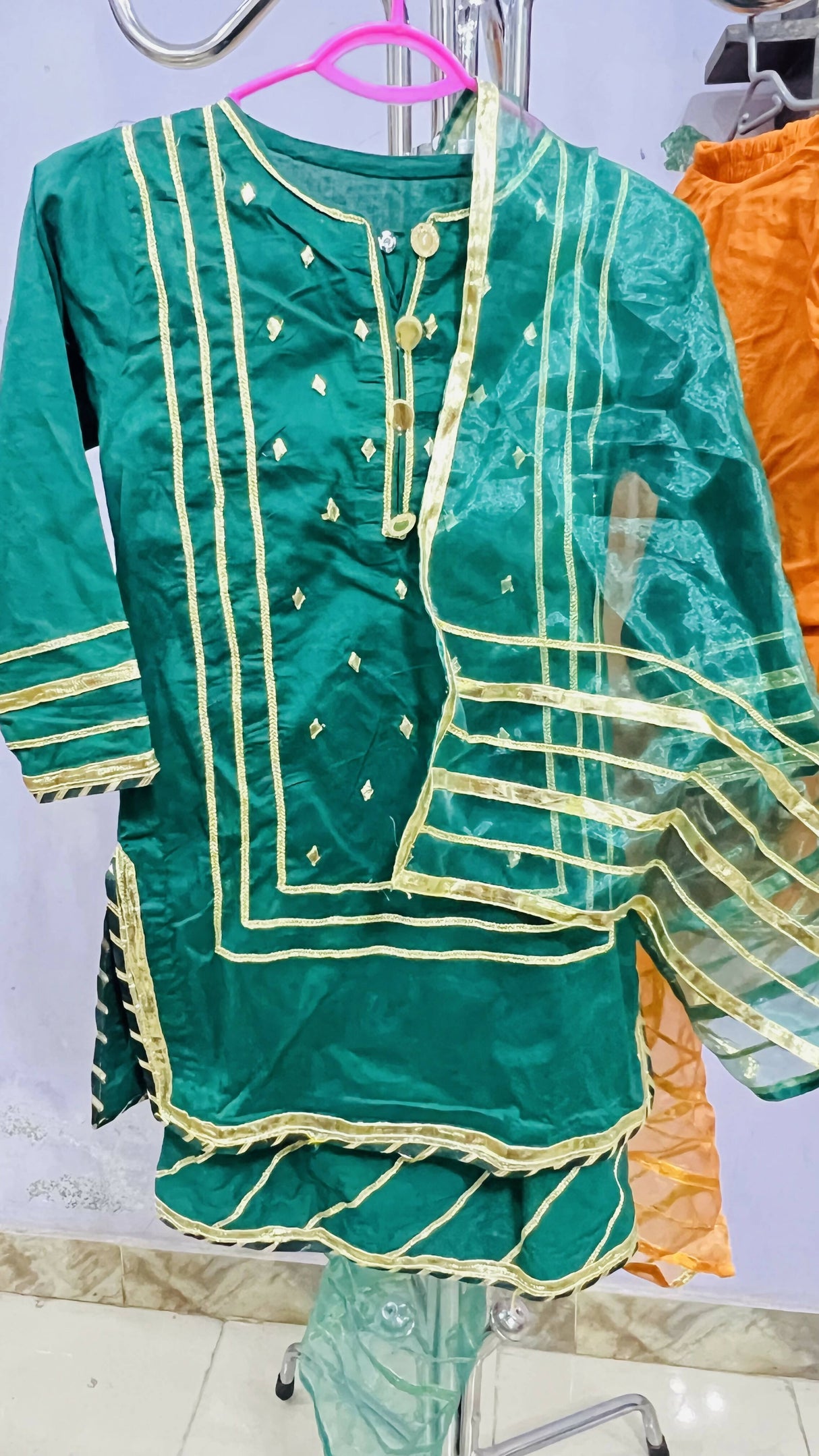 Yellow & Girl Gharara | Kids | Girls Shalwar Kameez | 3 Yrs & 5 Yrs | Worn Once