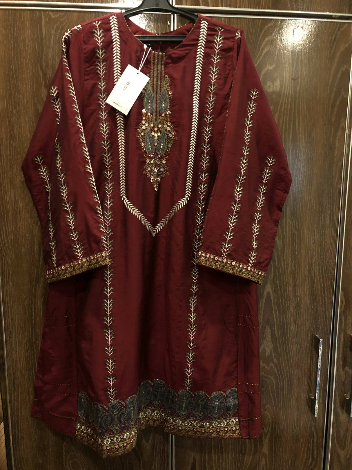 Alkaram Studio | Maroon Kurta Formal Pret | Women Branded Kurta | Small | Brand New