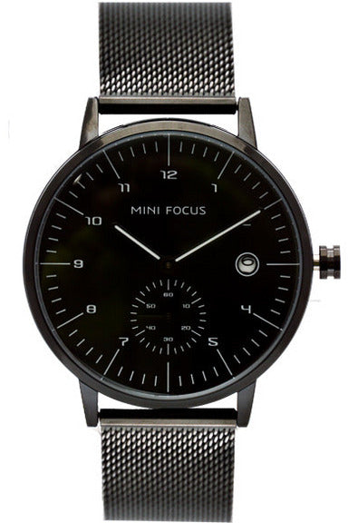 Buy Mini Focus Black Dial Black Mesh Bracelet Watch For Men MF0303G-04 in Pakistan