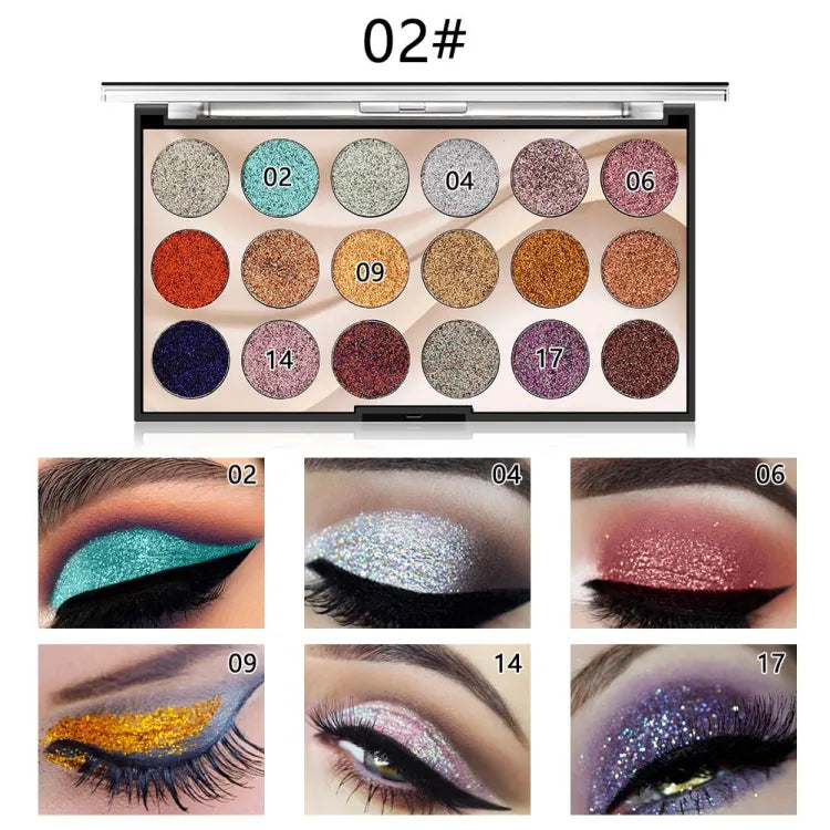 Buy Miss Rose 18 Colors Sequins Glitter Powder High Gloss Pearly Eye Shadow Palette in Pakistan
