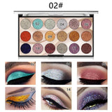 Buy Miss Rose 18 Colors Sequins Glitter Powder High Gloss Pearly Eye Shadow Palette in Pakistan