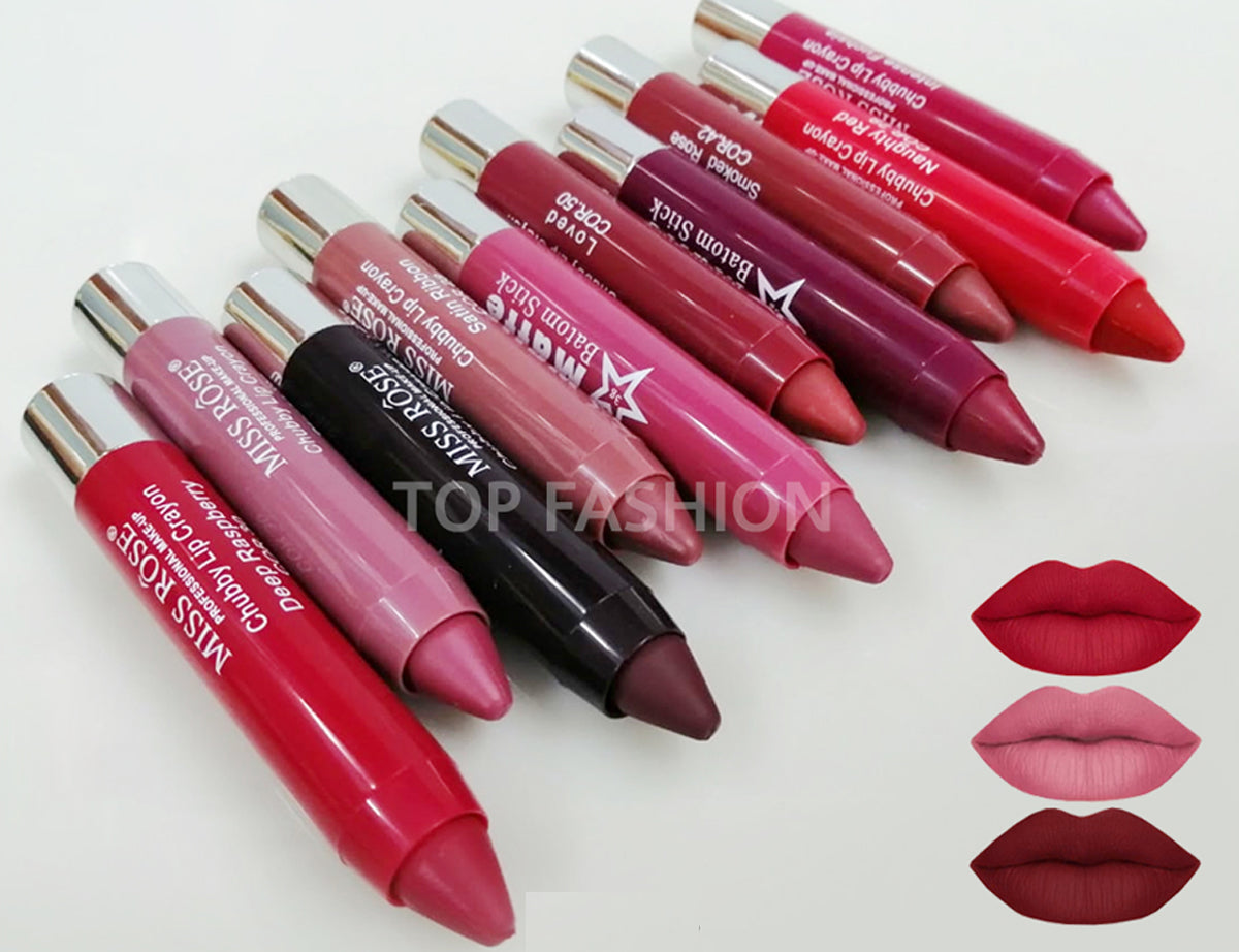 Buy Miss Rose Crayon Lipsticks Set 10 Pcs in Pakistan