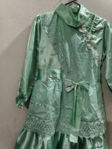 Sea Green Silk Frock | Girls Skirts & Dresses | Size: 6 to 7 Yrs | Preloved