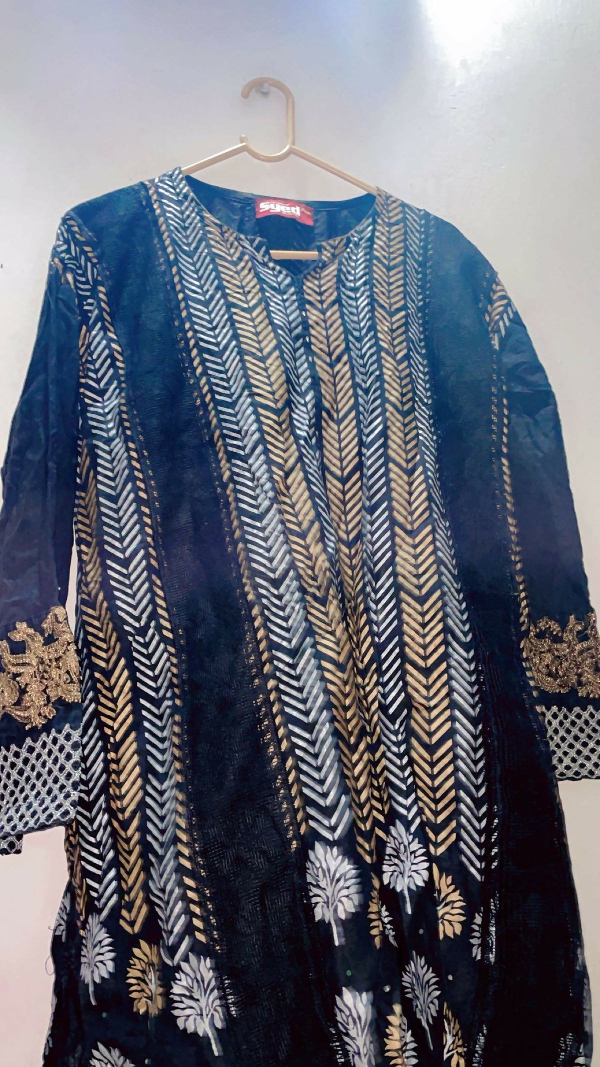 Black Embroidered | Women Branded Kurta | Large | Preloved