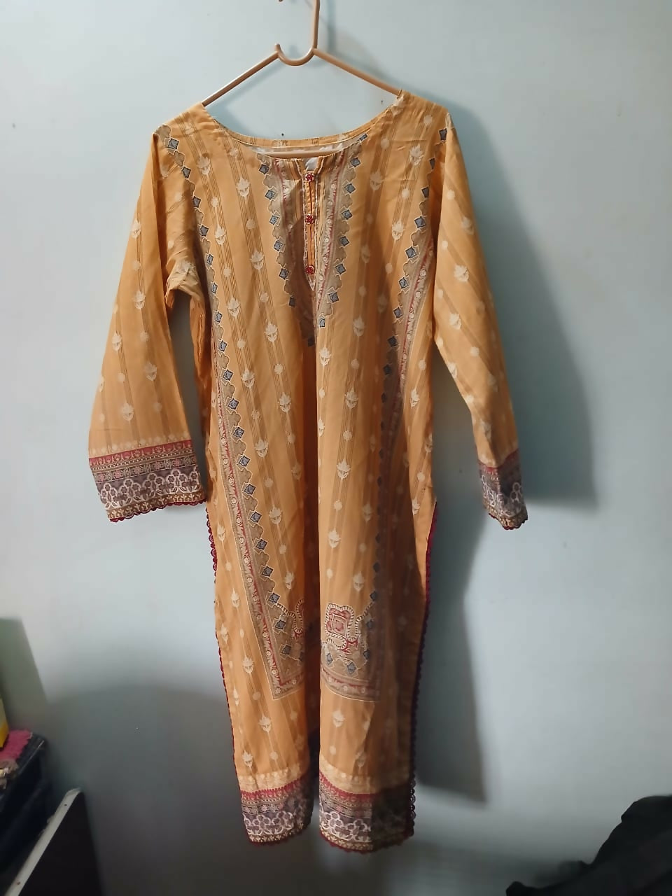 Asim Jofa | Women Branded Kurta | Large | Orange | Preloved