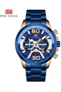 Buy Mini Focus  Blue Stainless Steel Blue Dial Quartz Watch for Gents- MF0336G-02 in Pakistan