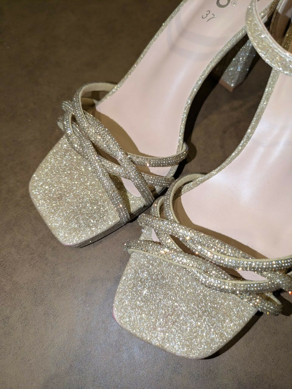 Stylo Golden Fancy Bridal Sandal/Heel | Women Shoes | Heels | Size:37 | Worn Once