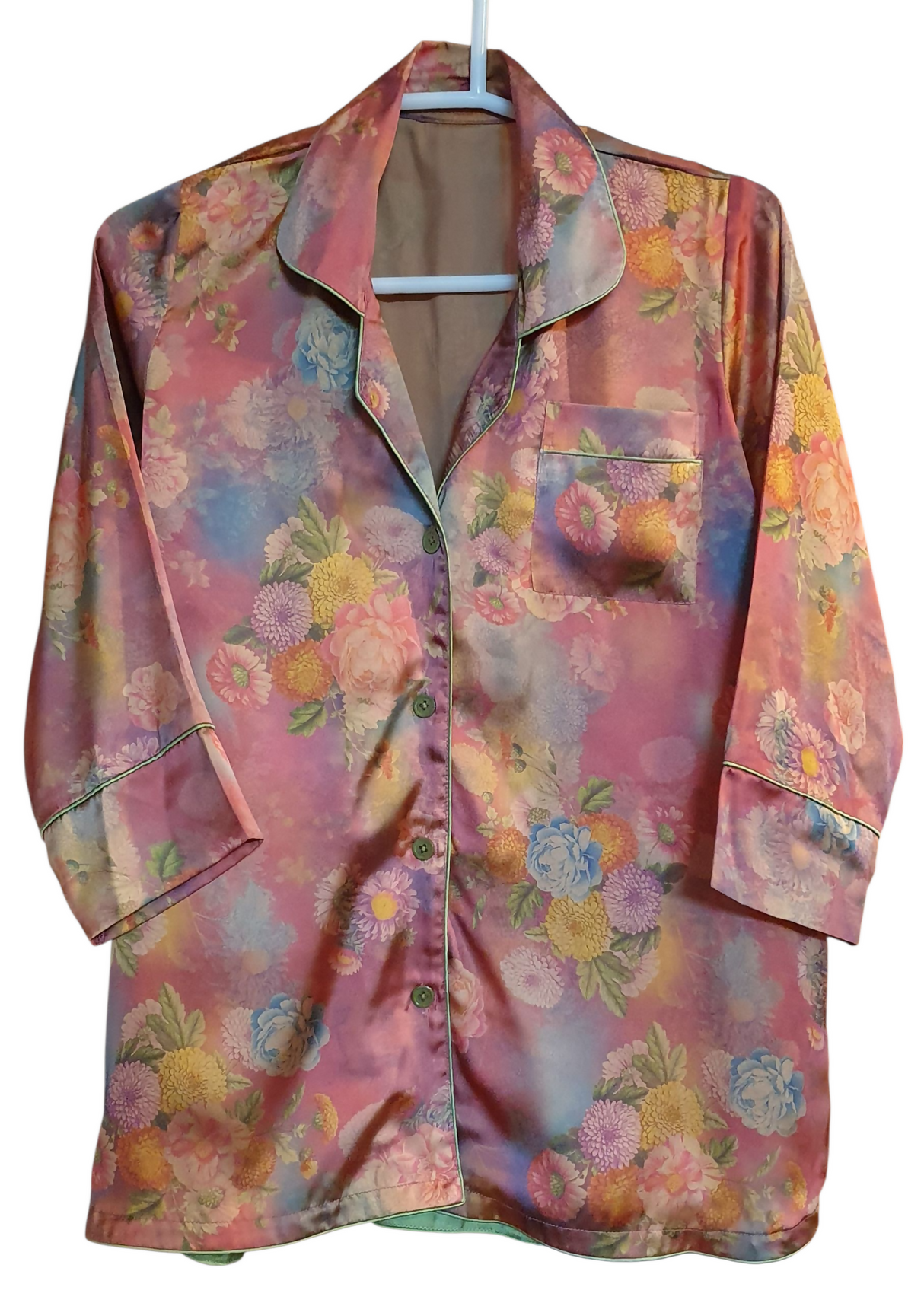 Tea pink Shamoz Silk 3piece PJ Set | Women PJ Set | Women Loungewear & Sleepwear | Large | New